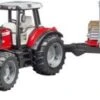 Bruder Trak 41cm Massey Ferguson 7480 Frontlader + Hänger