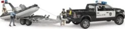 Bruder 02507 RAM 2500 Polizei Pickup Mit Licht Und Sound Anhänger Boot Und 2 Figuren -Bruder Verkaufsgeschäft 25680399 04