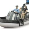 Bruder Bworld Polizei Schlauchboot Mit Licht Und Zwei Figuren
