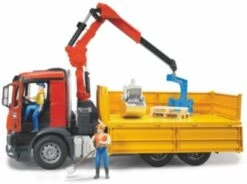 Bruder 3651 Profi-Serie MB Arocs Baustellen-LKW Mit Kran, Schaufelgreifer, Palettengabeln Und 2 Paletten 1:16 -Bruder Verkaufsgeschäft 3716532 03
