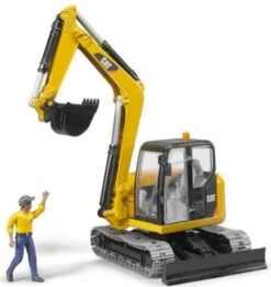 BRUDER 2466 Cat Minibagger Mit Bauarbeiter 1:16 -Bruder Verkaufsgeschäft 4439590 03