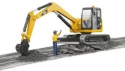 BRUDER 2466 Cat Minibagger Mit Bauarbeiter 1:16 -Bruder Verkaufsgeschäft 4439590 06